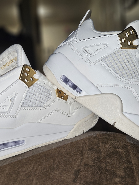 Jordan Shoes - Jordan Women's White and Gold Sneakers